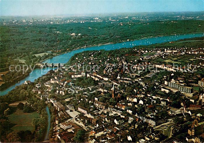 Werden Ruhr mit Blick auf Baldeneysee Fliegeraufnahme