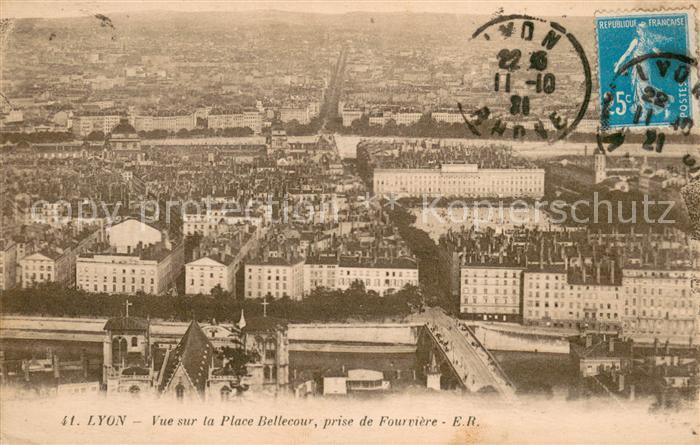Lyon France Vue sur la Place Bellecour prise de Fou