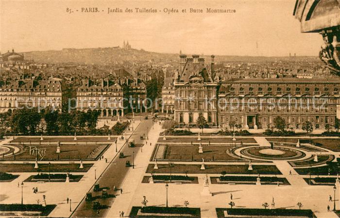 Paris Jardin des Tuileries Opera et Butte Montmartre