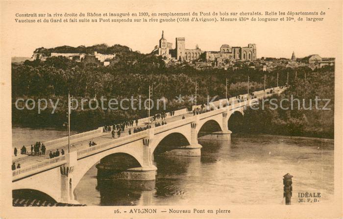 Avignon Vaucluse Nouveau Pont en Plerre