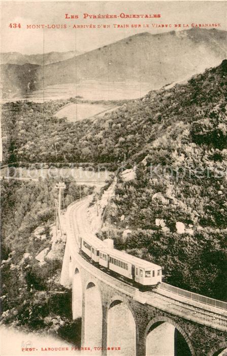 Mont-Louis-sur-Tet Arrivee d’un Train sur le Viaduc de la Cabanasse
