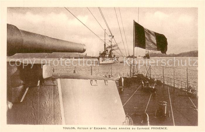 Toulon Var Retour d’Escadre Plage arriere du Cuirasse Provence