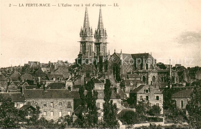 La Ferte-Mace Eglise vue a vol d_oiseau