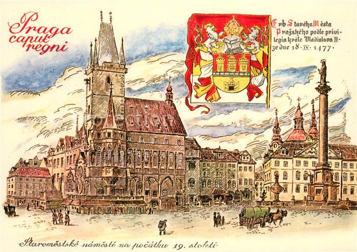 Praha Prahy Prague Staromestske namesti na pocathku 19 stoleti