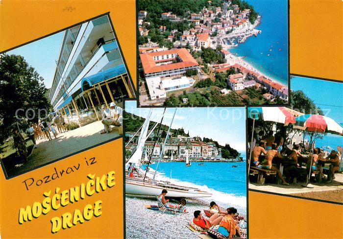Moscenicka Draga Strassenpartie Fliegeraufnahme Strand Cafe