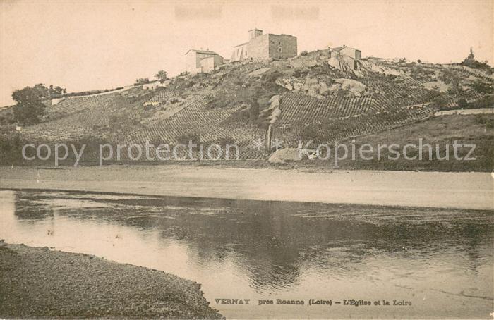 Vernay Roanne Loire Bords de la Loire Vue sur l'Eglise