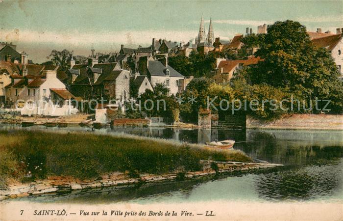 Saint Lo Vue sur la ville prise des bords de la Vire