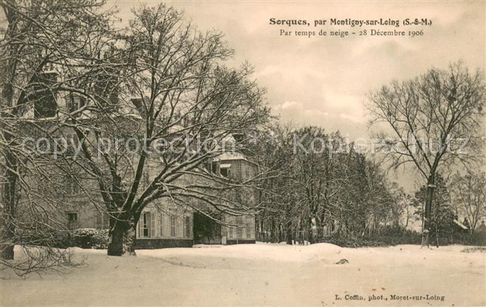 Montigny-sur-Loing Chateau de Sorques en hiver