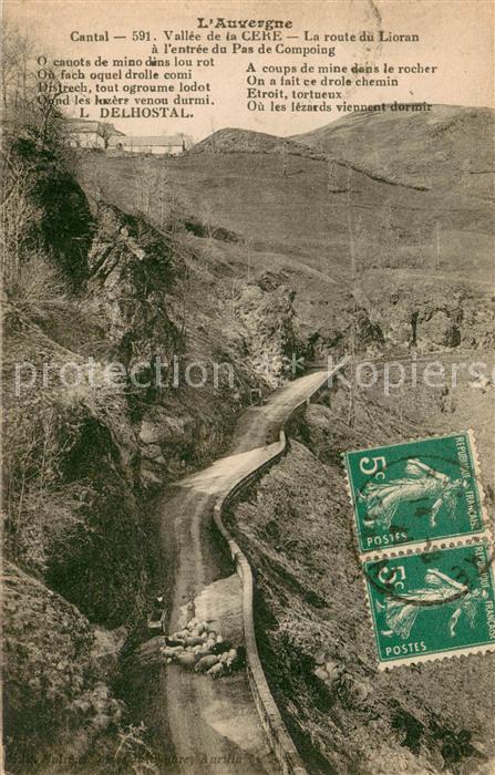 Le Lioran Vallee de la Cère Route du Lioran a l'entrée du Pas de Compoing