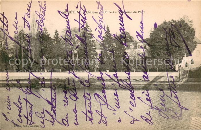 Moneteau Chateau de Colbert vue prise du pont