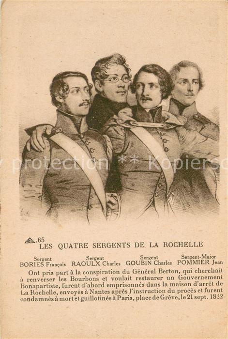 La Rochelle Charente-Maritime Les Quatre Sergents Dessin Kuenstlerkarte