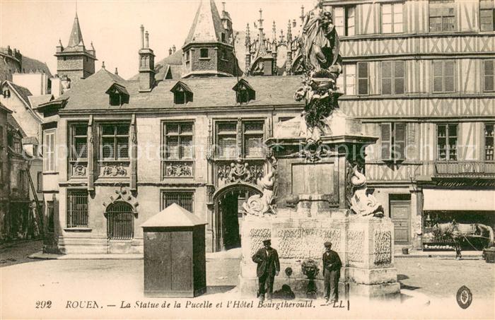 Rouen Statue de la Pucelle Hôtel Bourgtherould