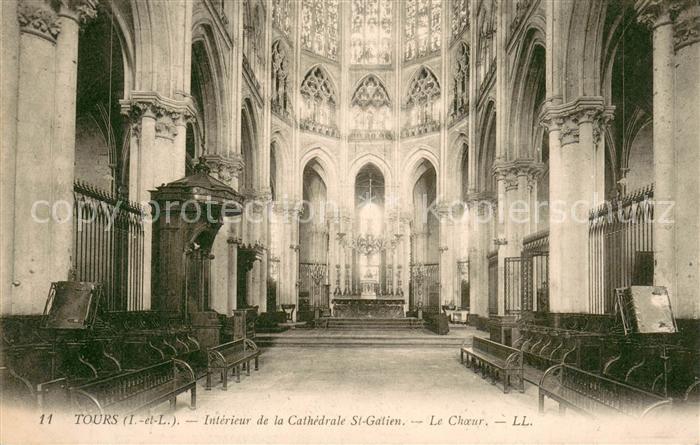 Tours Indre-et-Loire Intérieur de la Cathedrale Saint Gatien Choeur