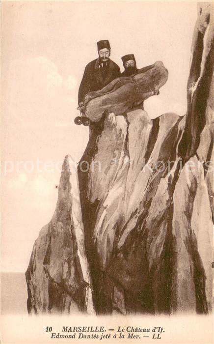 Marseille Bouches-du-Rhone Chateau d If Edmond Dantés jeté a la mer Peinture Kue
