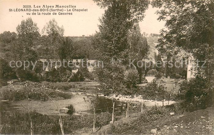 Saint-Leonard-des-Bois Le Chapelet vue de la Route de Gesvres