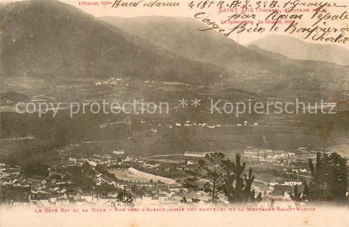 Saint-Die-des-Vosges Vue vers l'Alsace prise des hauteurs de