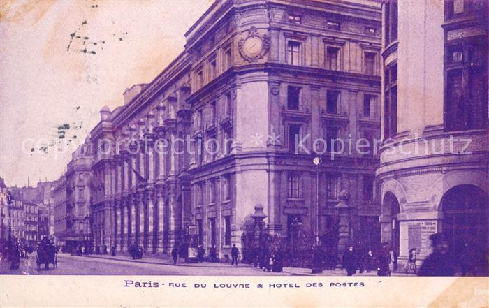 Paris Rue du Louvre et Hotel des Postes