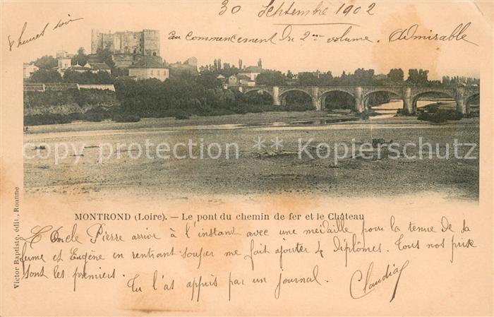 Montrond-les-Bains Le pont du chemin de fer et le Chateau
