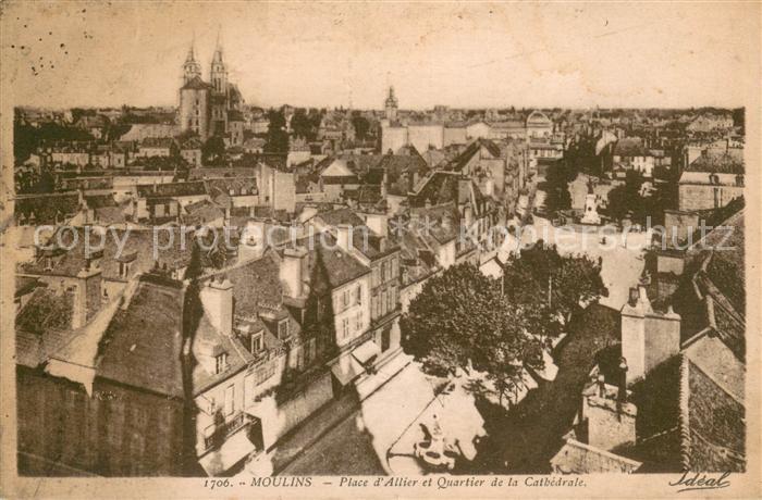 Moulins Allier Place d’Allier et Quartier de la Cathedrale
