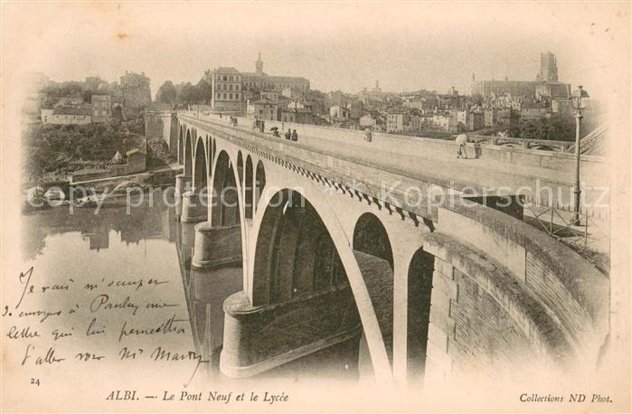 Albi Tarn Le Pont Neuf et le Lycee