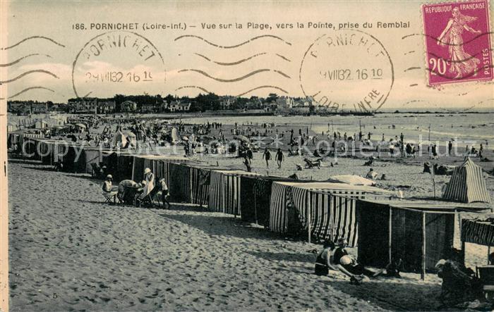 Pornichet Vue sur la Plage vers la Pointe prise d