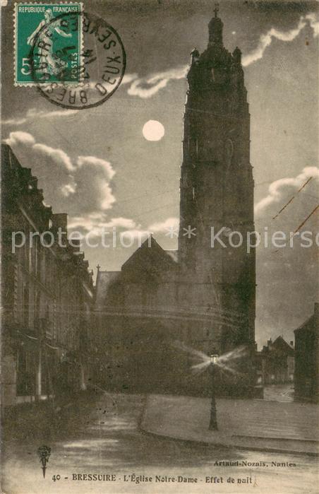 Bressuire Eglise Notre Dame Effet de nuit