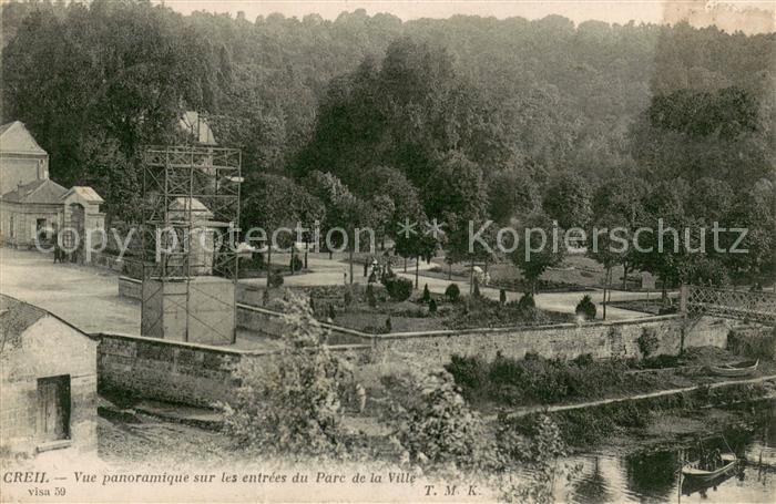 Creil Vue panoramique sur les entrees du Parc de la Ville