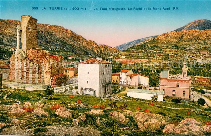 La Turbie La Tour d’Auguste Le Righi et le Mont Agel