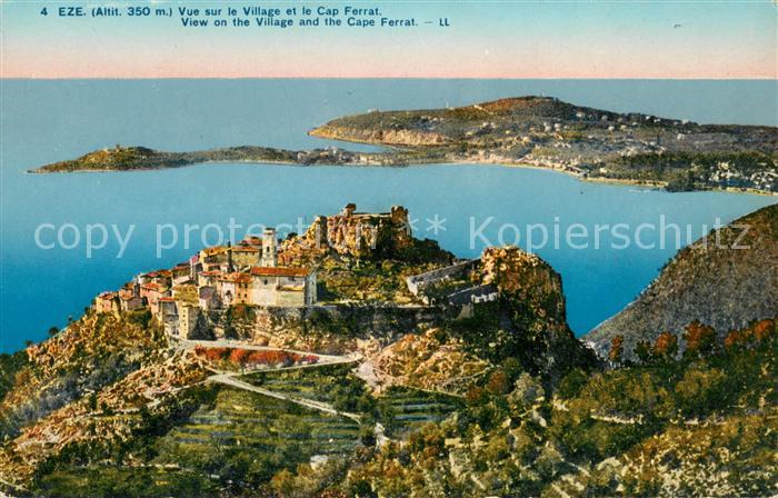 Eze 06 Vue sur le Village et le Cap Ferrat