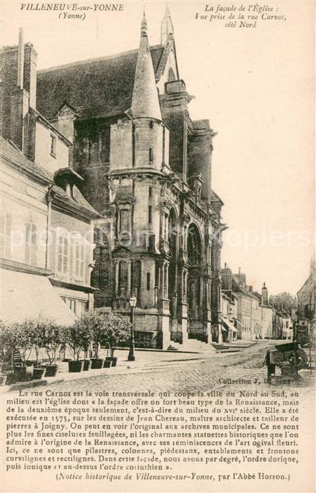 Villeneuve-sur-Yonne la facade de l’Eglise Vue prise de la Carnot dote Nord