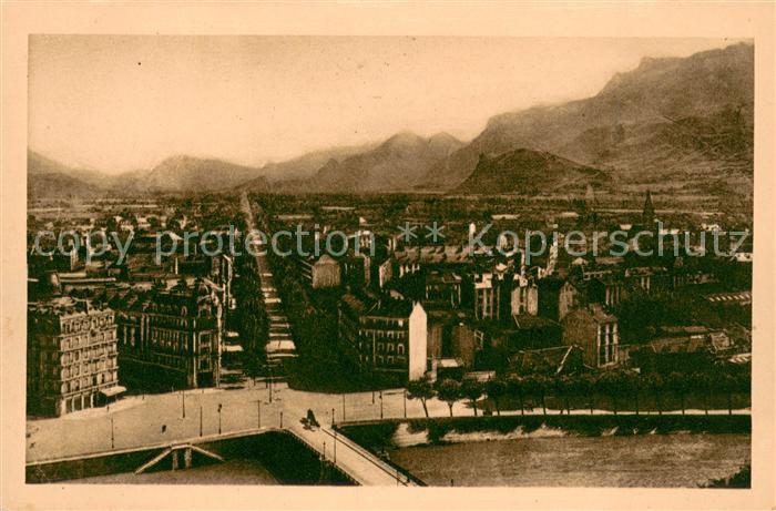 Grenoble Vue generale Place de la Bastille et Cours Jean Jaures