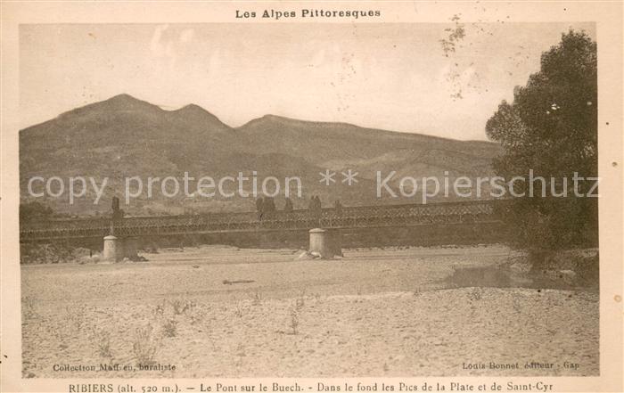 Ribiers Le Pont sur le Buech Dansle fond les Pics de la Plate et de Saint Cyr