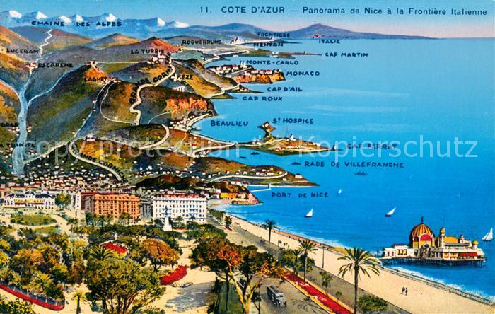 Nice Alpes Maritimes Panorama a la Frontiere Italienne