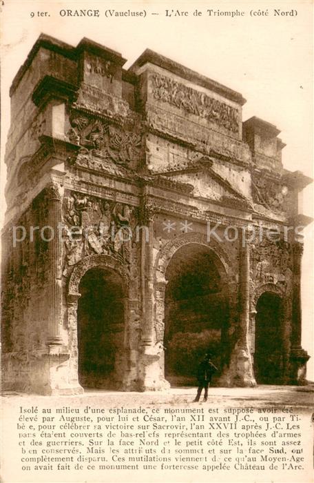 Orange Vaucluse Arc de Triomphe cote Nord