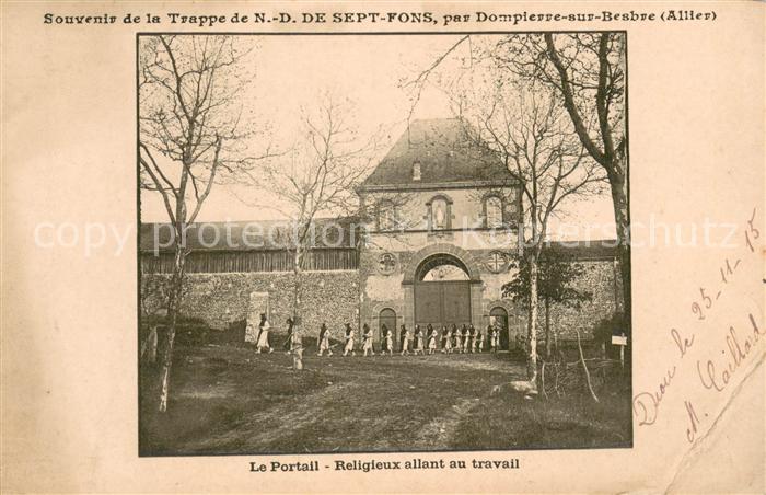 Dompierre-sur-Besbre Trappe de ND de Sept Fons Le Portail Religieux allant au tr