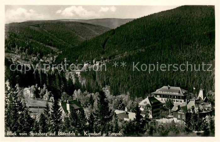 Baerenfels Erzgebirge und Kipsdorf Blick vom Spitzberg