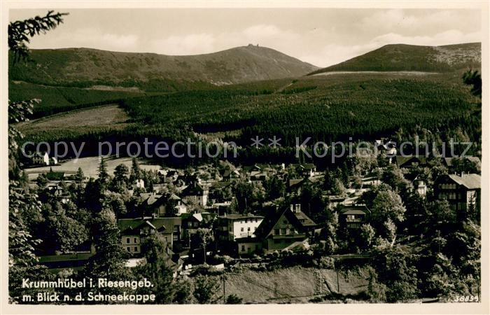Krummhuebel Riesengebirge mit Blick zur Schneekoppe