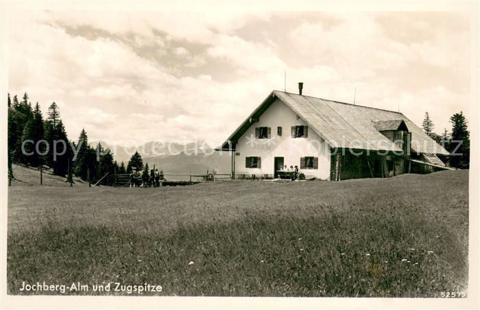 Unterwoessen Jochberg Alm mit Zugspitze