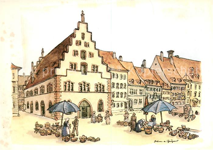 Freiburg Breisgau Kornhaus Zeichnung