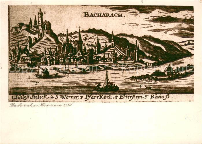 Bacharach Rhein Mittelalterliches Staedtebild am Rhein