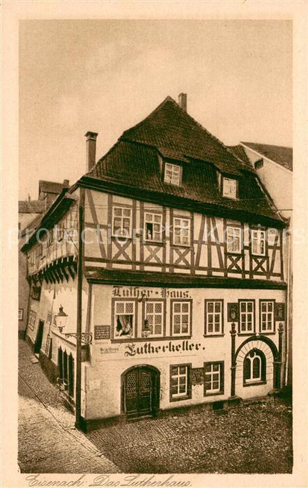Eisenach Thueringen Lutherhaus Fachwerkhaus Original Gravuerekarte