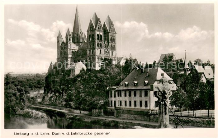 Limburg Lahn Dom von der Lahnbruecke gesehen
