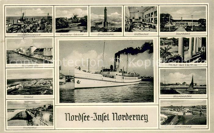 Norderney Nordseebad Ansichten der Nordseeinsel Dampfer