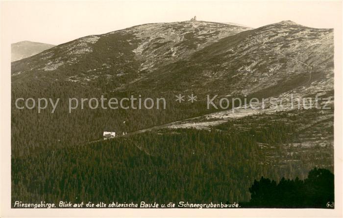 Schreiberhau Niederschlesien Panorama Blick auf schlesische Baude und Schneegrub