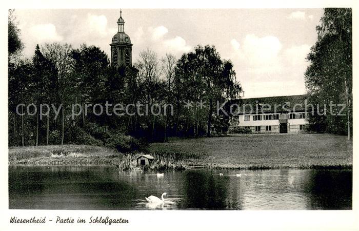Wiesentheid Partie im Schlossgarten Schwanenteich