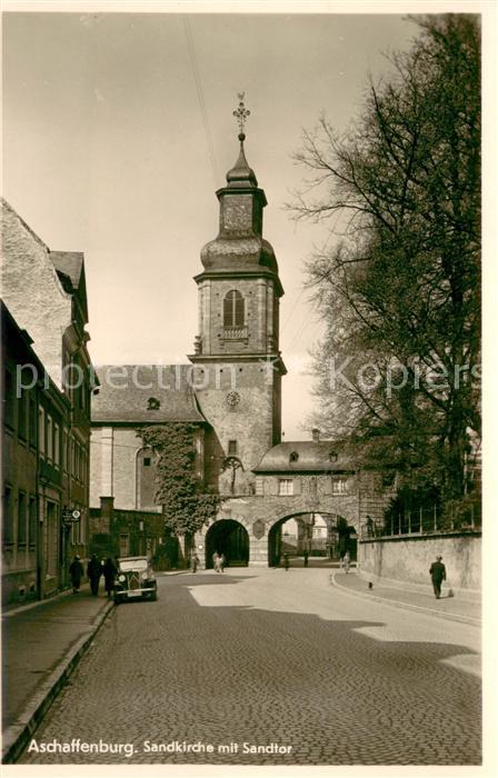 Aschaffenburg Main Sandkirche mit Sandtor