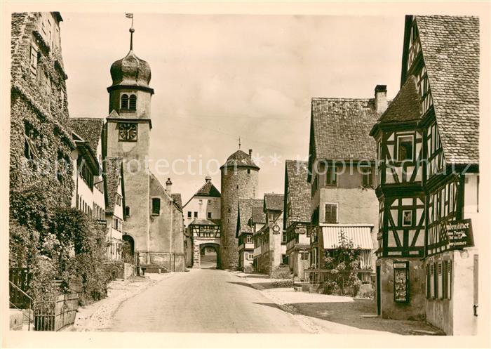 Langenburg Wuerttemberg Inneres Staedtchen Altstadt Fachwerkhaus Kirche Stadttor