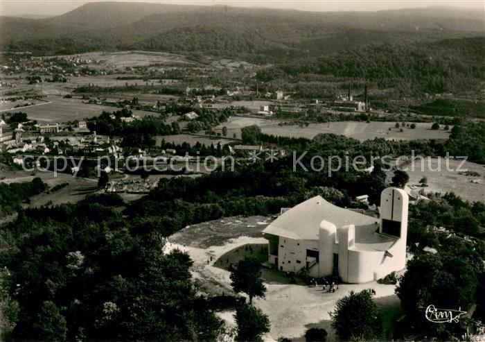 Ronchamp Haute Saone Chapelle de Notre Dame du Haut Vue aerienne