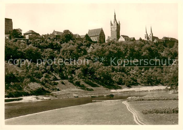 Wimpfen Die Kaiserpfalz mit Rotem Turm Saalbau Steinhaus und Blauem Turm Pfarrki