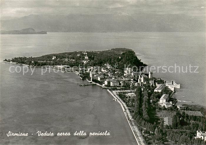 Sirmione Lago di Garda Fliegeraufnahme Penisola